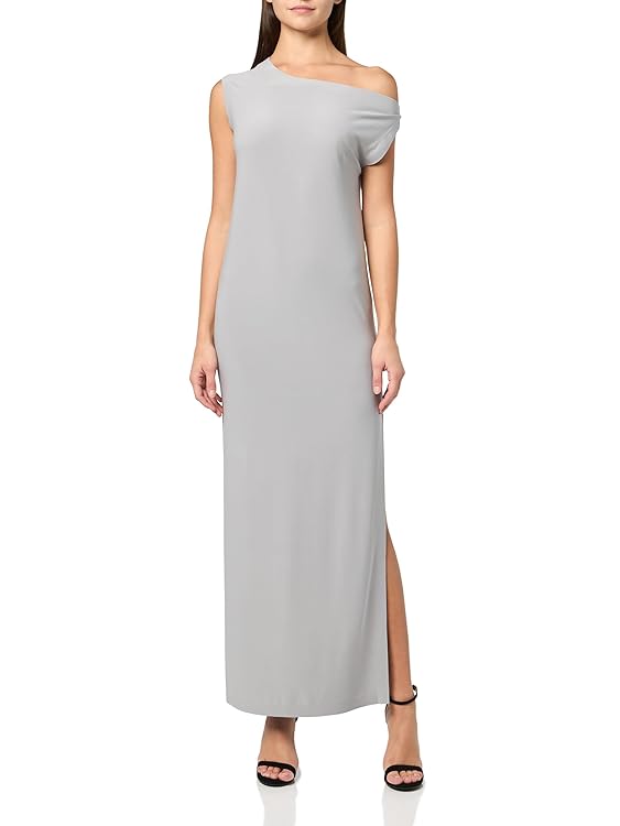 Norma Kamali Women's Drop Shoulder Long Dress W/Side Slit