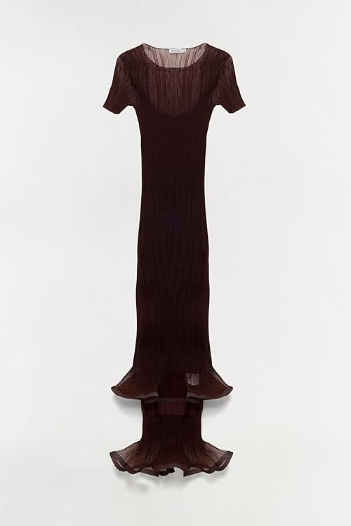 Selena Sheer Plisse Midi Dress