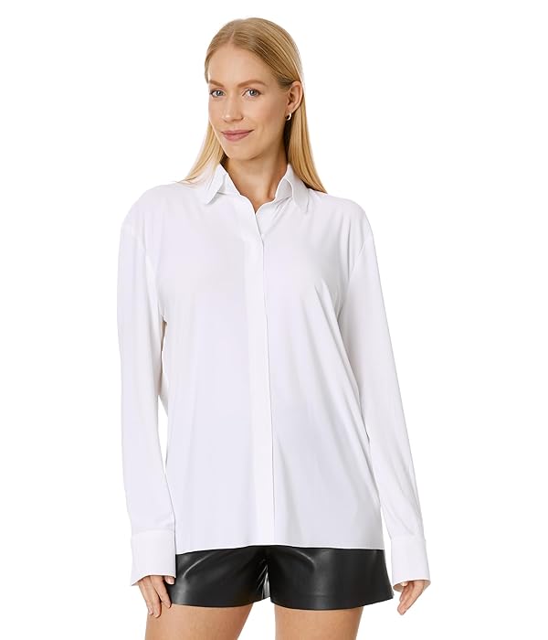 Norma Kamali Women's Nk Shirt W/Collar Stand