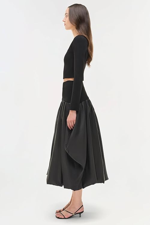 Corinn Taffeta Knit Midi Skirt