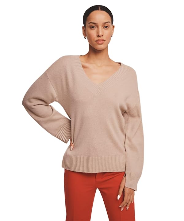 NAADAM Womens Signature Cashmere V-Neck Sweater