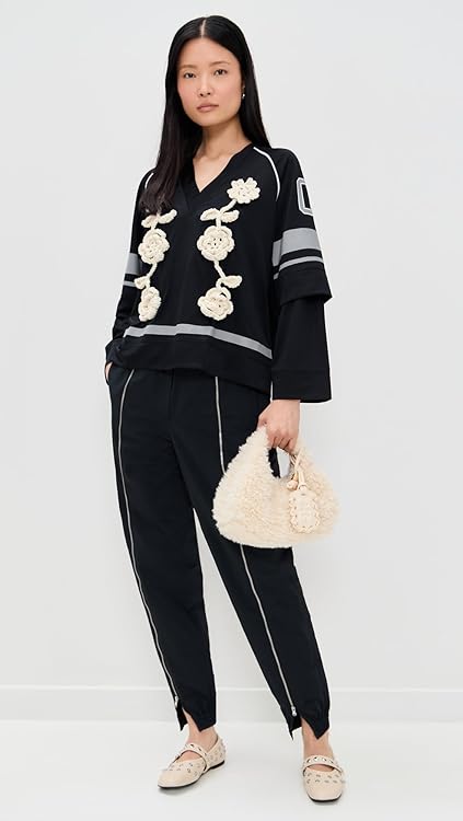 Ganni Women's Cycora Jersey Oversized Long Sleeve Top