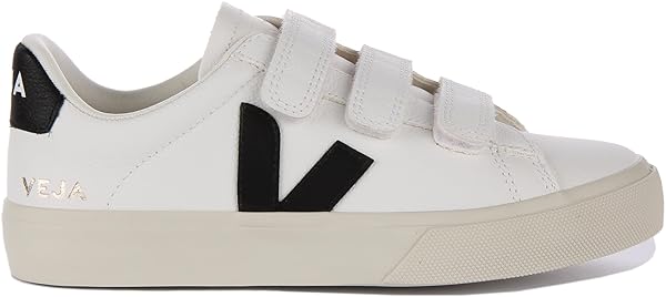 Veja Womens Recife Chromefree Leather White Black Trainers 8 US