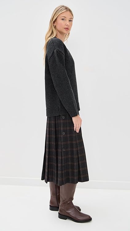 Sea Women's Monroe Wool Plaid Combo Sweater Dress