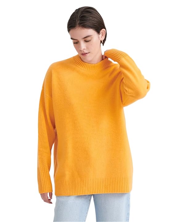 NAADAM Womens Luxe Cashmere Oversized Crewneck Sweater