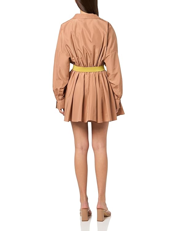 Norma Kamali Womens Super Oversized Bf Nk Shirt Flared Mini Dress