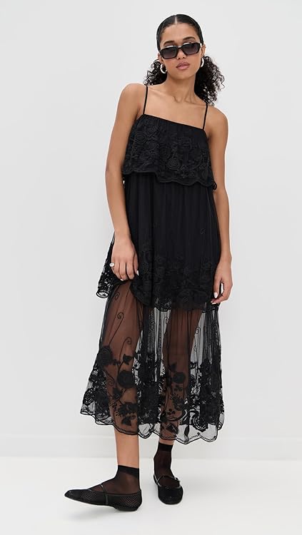 Sea Women's Arielle Lace Tank Tiered Midi Dress