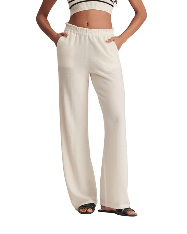 NAADAM Women's Signature Cashmere Paperbag Wide Leg Pants