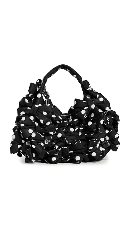 Ganni Women's Mini Multi Bow Satin Print Hobo Bag