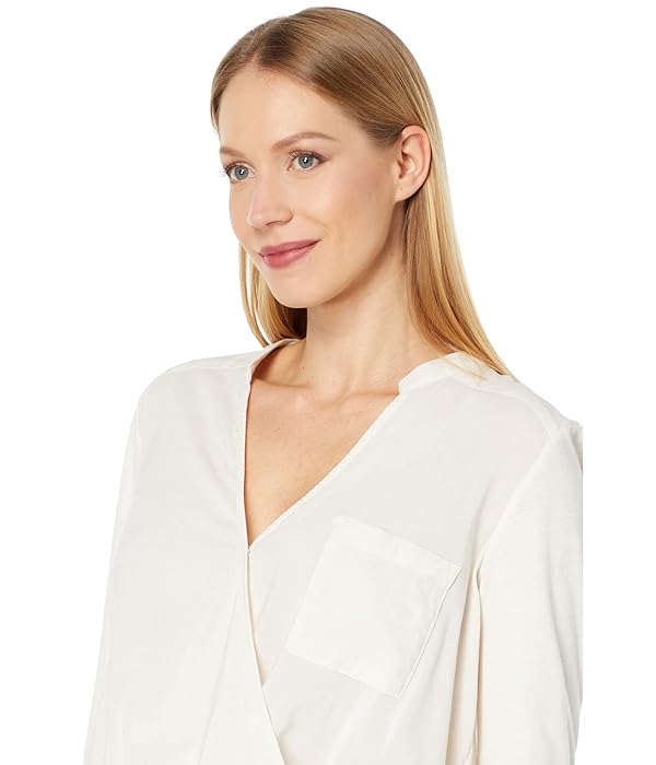 Splendid Women's Long Sleeve Paige Surplice Blouse Shirt