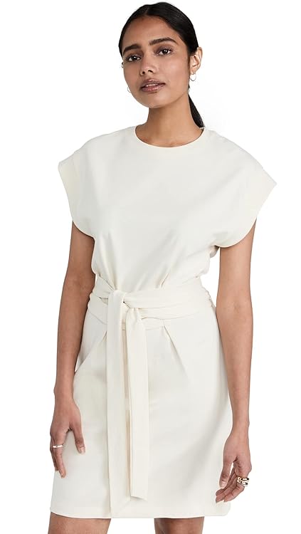 Vince Women's Short Sleeve Tie Waist Dress