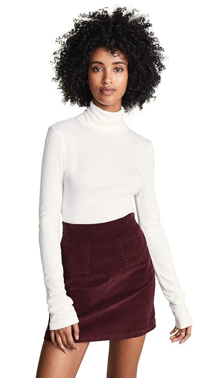 Splendid Women's 1x1 Rib Classic Long Sleeve Turtleneck Top