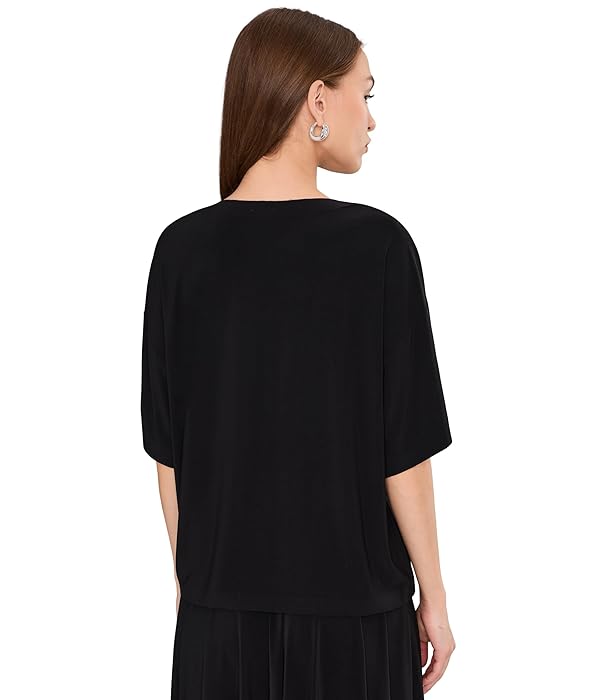 Norma Kamali Women's Short Sleeve Boxy Top
