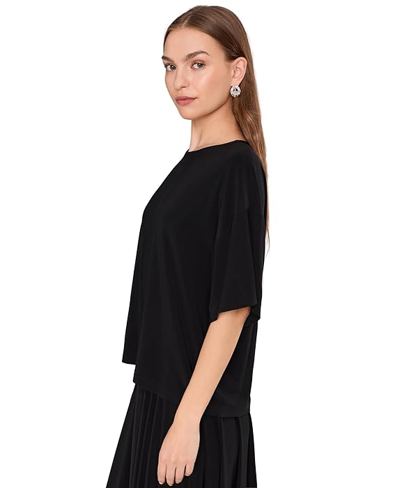 Norma Kamali Women's Short Sleeve Boxy Top