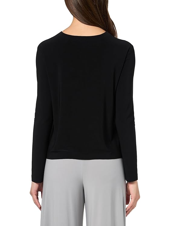 Norma Kamali Women's Cropped Long Sleeve T