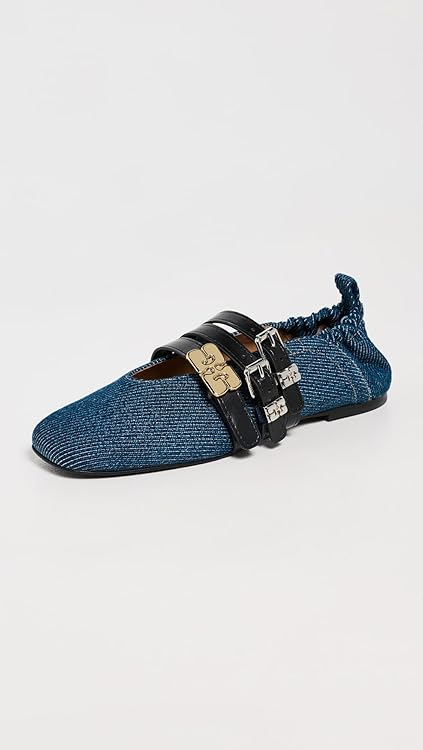 Ganni Women's Sue Denim Ballerina Flats