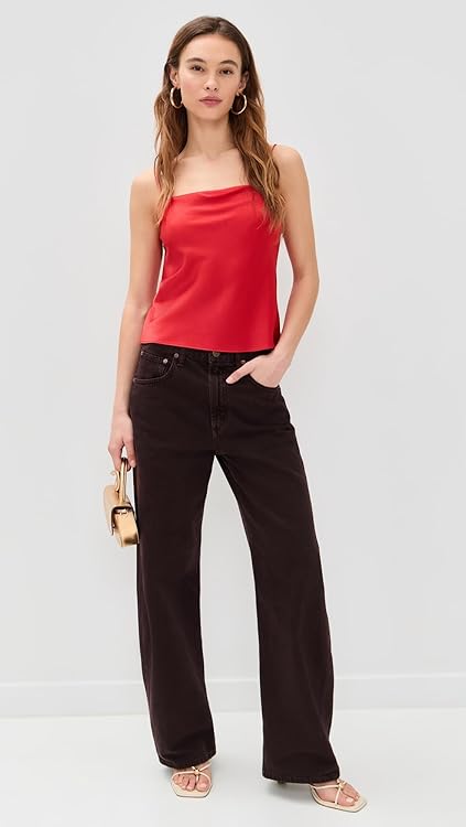 alice + olivia Women's Harmon Drapey Slip Tank