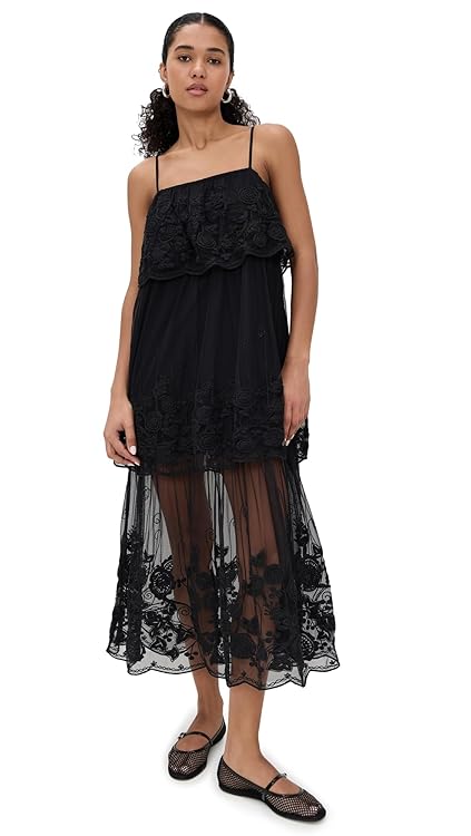 Sea Women's Arielle Lace Tank Tiered Midi Dress