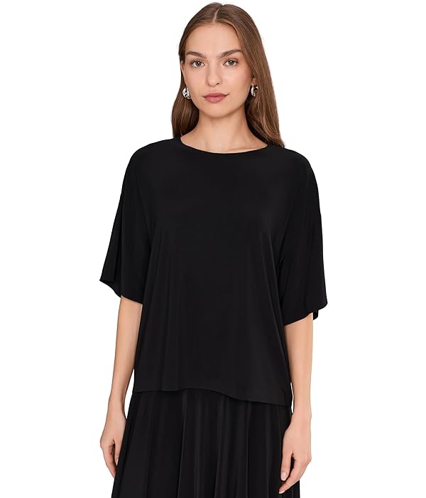 Norma Kamali Women's Short Sleeve Boxy Top