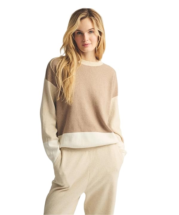 NAADAM Women's Cafe Cotton Cashmere Colorblock Sweatshirt