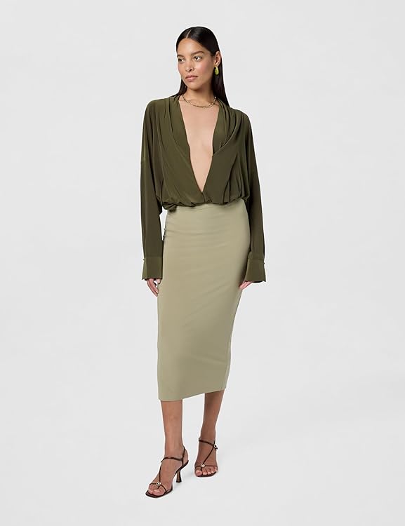 Norma Kamali Women's Hooded Super Oversized Bf Nk Shirt Bodysuit