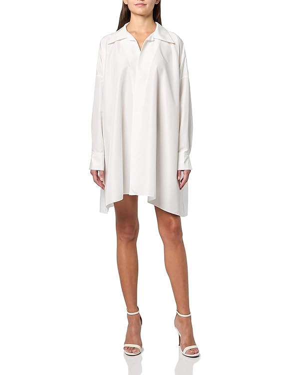 Norma Kamali Women's Super Oversized Nk Shirt Dress Above Knee Open