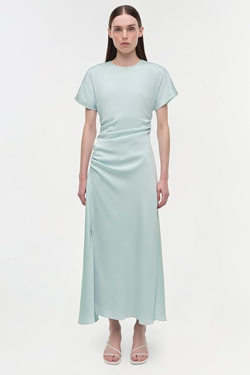 Marabella Draped Satin Midi Dress