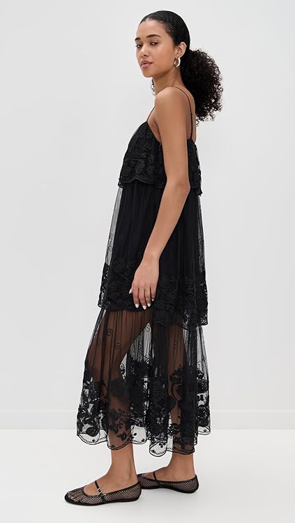 Sea Women's Arielle Lace Tank Tiered Midi Dress