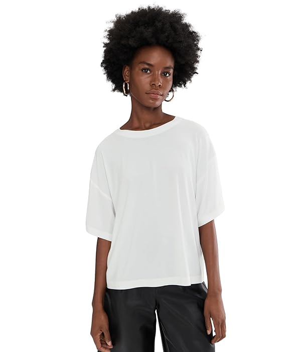 Norma Kamali Women's Short Sleeve Boxy Top