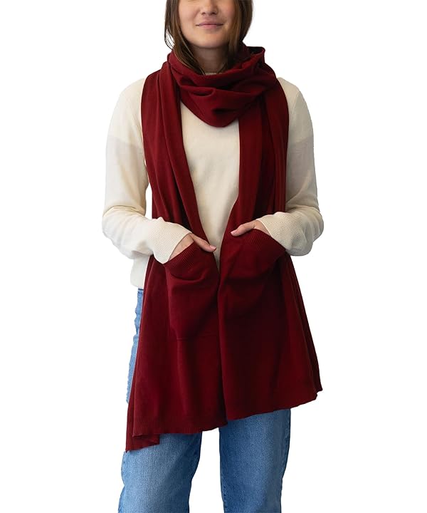 NAADAM Soft Cotton Cashmere Wrap Scarf with Pockets - Missy
