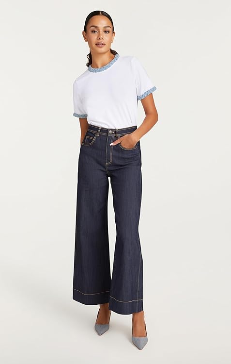 Cinq à Sept Women's Denim Braided Tee