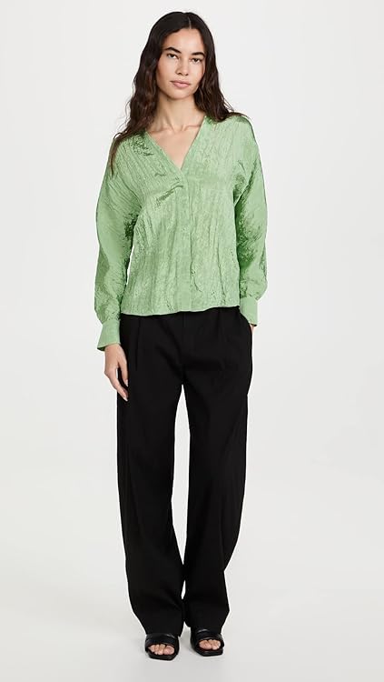 Vince Women's L/S Double V-Neck Blouse