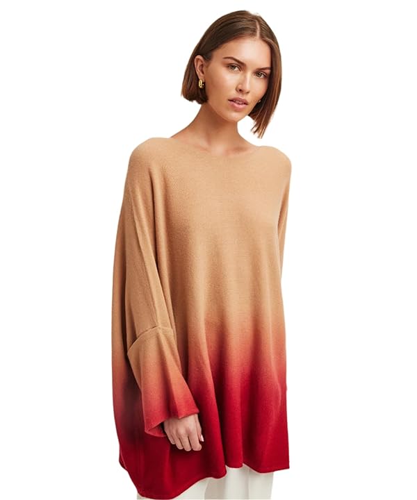 NAADAM Women's Ombre Poncho Sweater