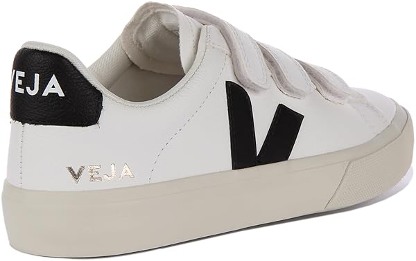 Veja Womens Recife Chromefree Leather White Black Trainers 8 US