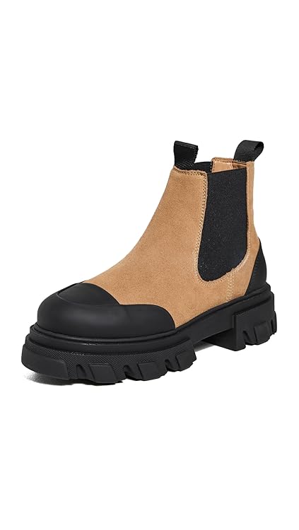 Ganni Women's Cleated Low Chelsea Boots Suede