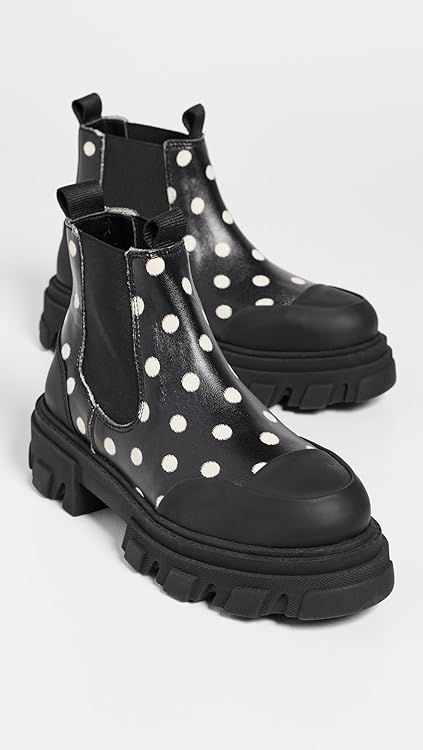 Ganni Women's Cleated Low Chelsea Boots In Printed Pelinova