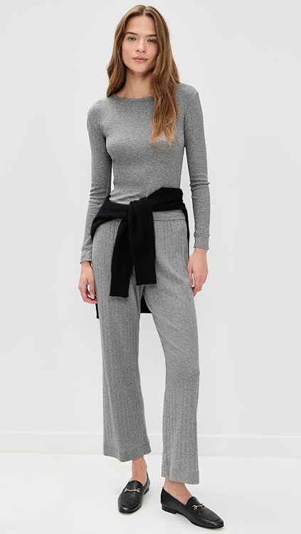 DONNI. Women's The Pointelle Simple Crop Pants