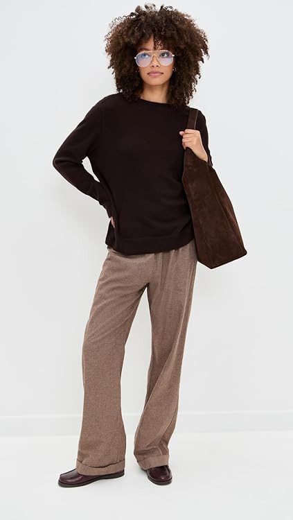 DONNI. Women's The Flannel Herringbone Simple Pants