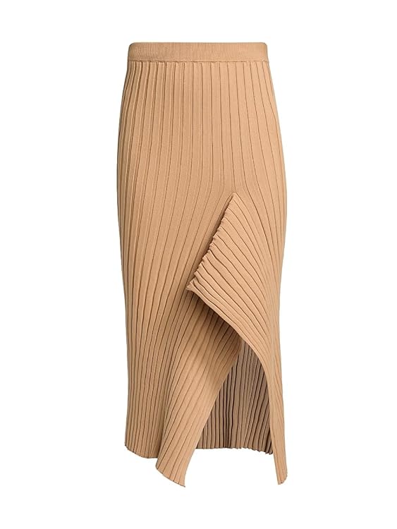 Rib-Knit Cotton Midi-Skirt