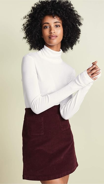 Splendid Women's 1x1 Rib Classic Long Sleeve Turtleneck Top
