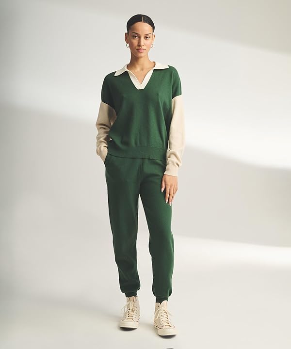 NAADAM Womens Cafe Cotton Cashmere Cropped Jogger