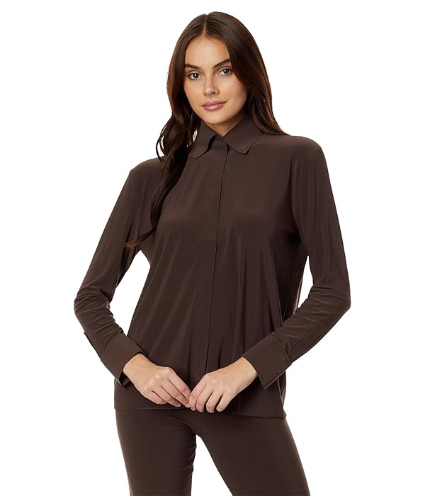 Norma Kamali Women's Nk Shirt W/Collar Stand