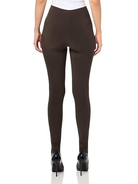 NORMA KAMALI Women's Legging W/Footie W/O Waistband, Espresso