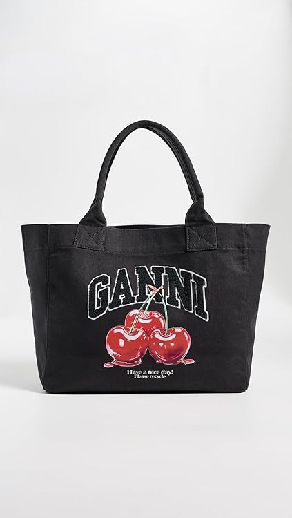 Ganni Women's Medium Trapeze Shopper Cherry Printed Tote