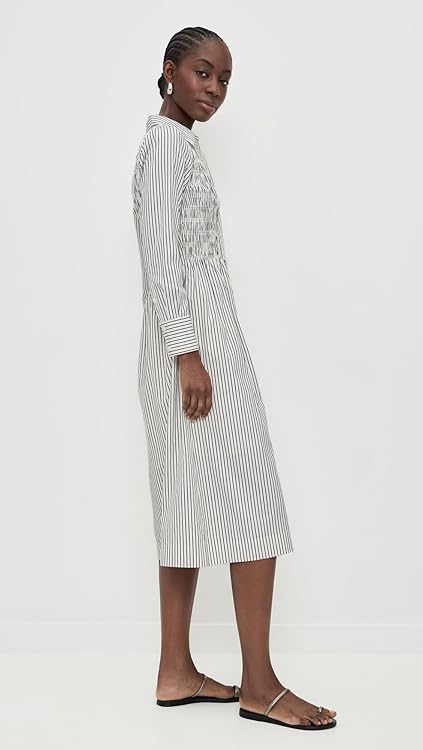 Madewell Women's Smocked Midi Shirt Dress