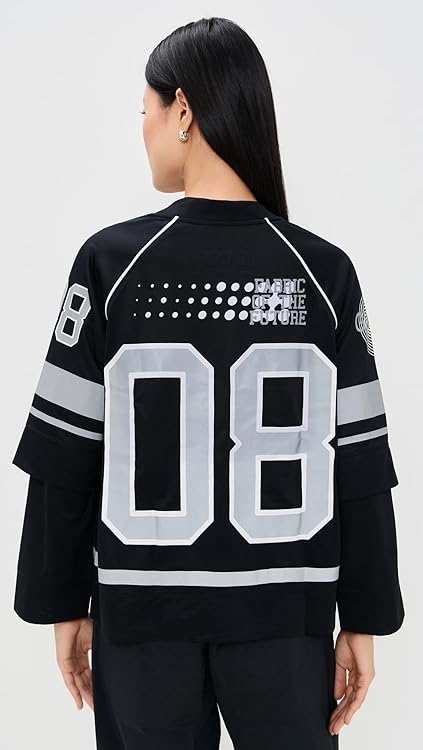 Ganni Women's Cycora Jersey Oversized Long Sleeve Top