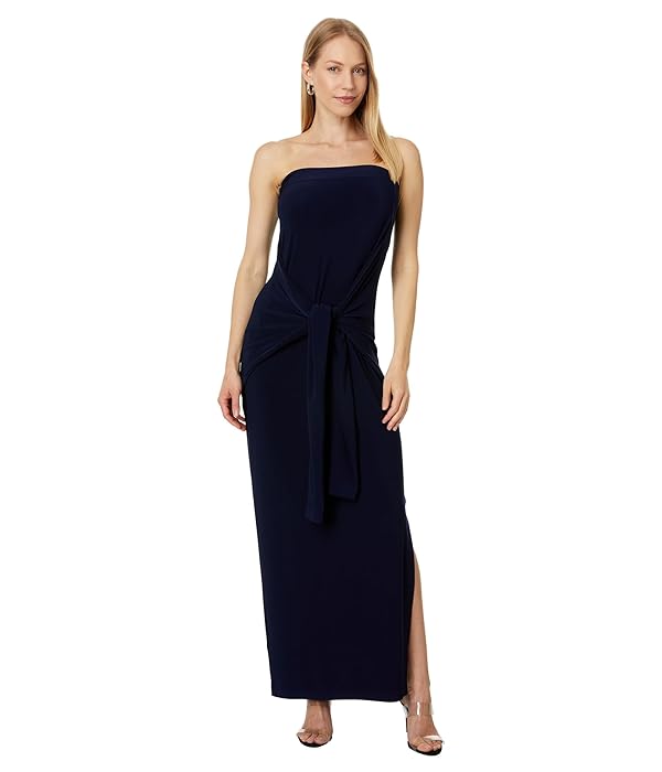Norma Kamali Women's Strapless All in One Side Slit Gown