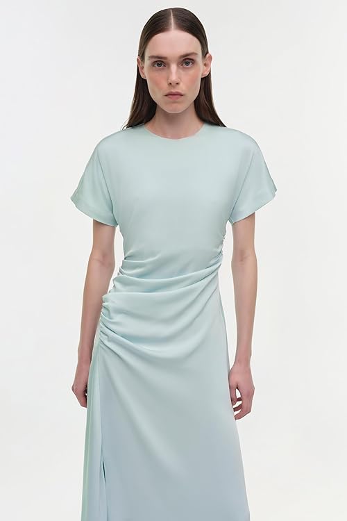 Marabella Draped Satin Midi Dress