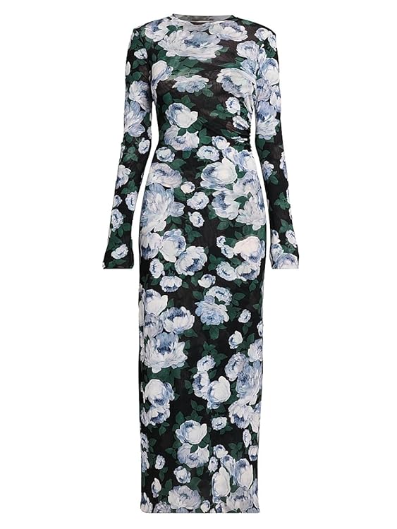 Bunch Of Roses Mesh Maxi Dress