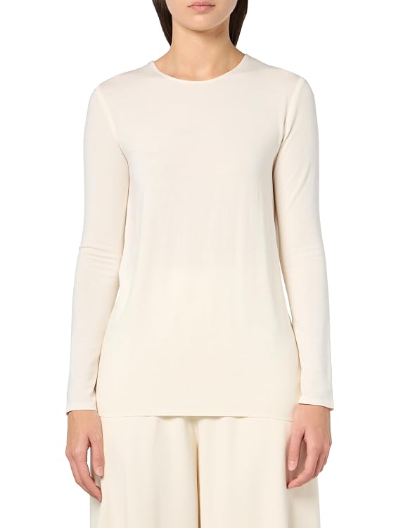 Norma Kamali Women's Long Sleeve Crew Top